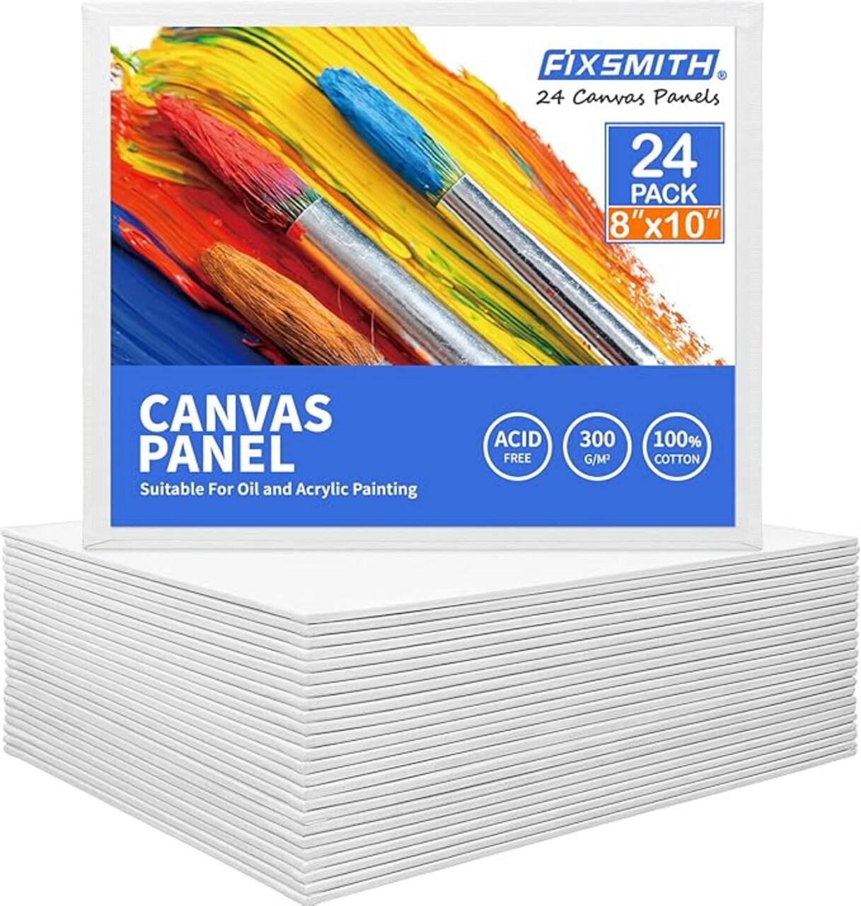 Canvas Boards for Painting 8x10 Inch, Super Value 24 Pack Paint Canvases, White Blank Canvas Panels, 100% Cotton Primed, Painting Art Supplies